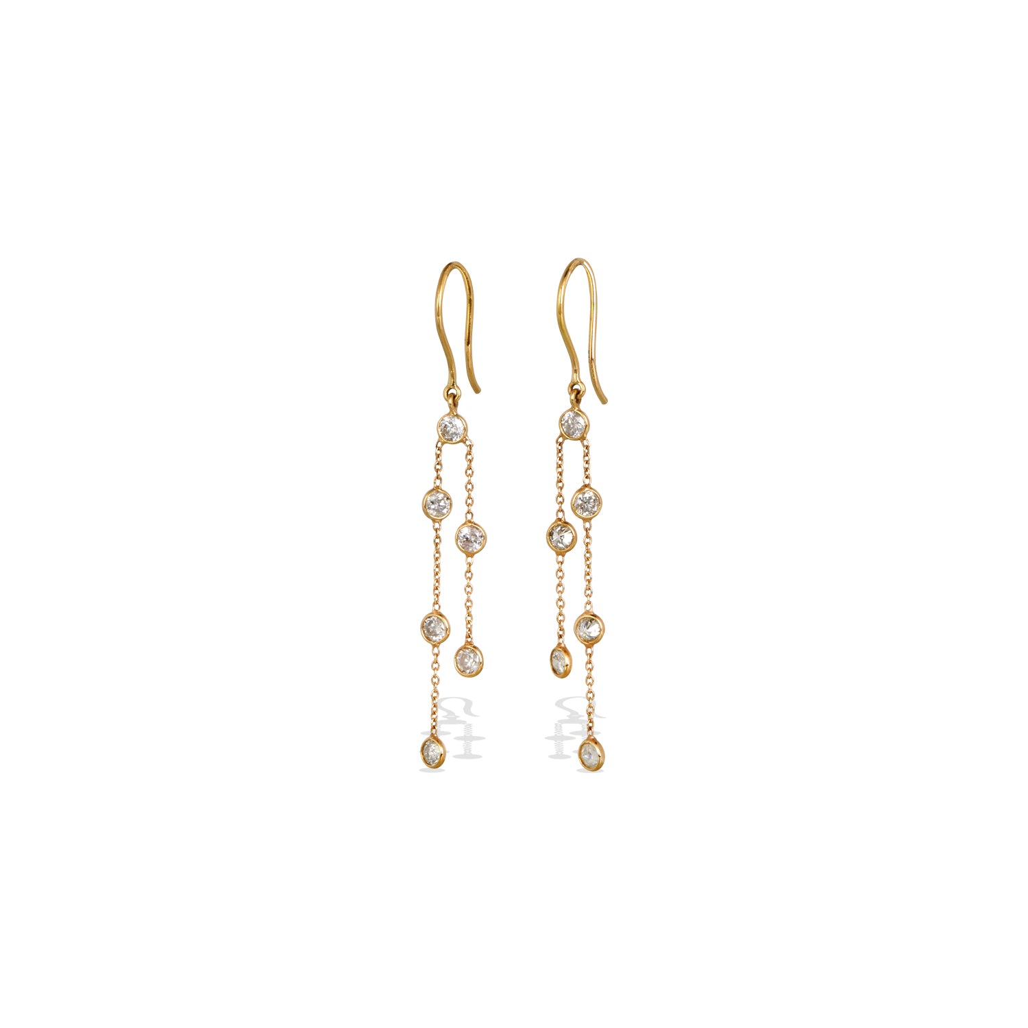 Diamond Drop 18K Gold Earrings