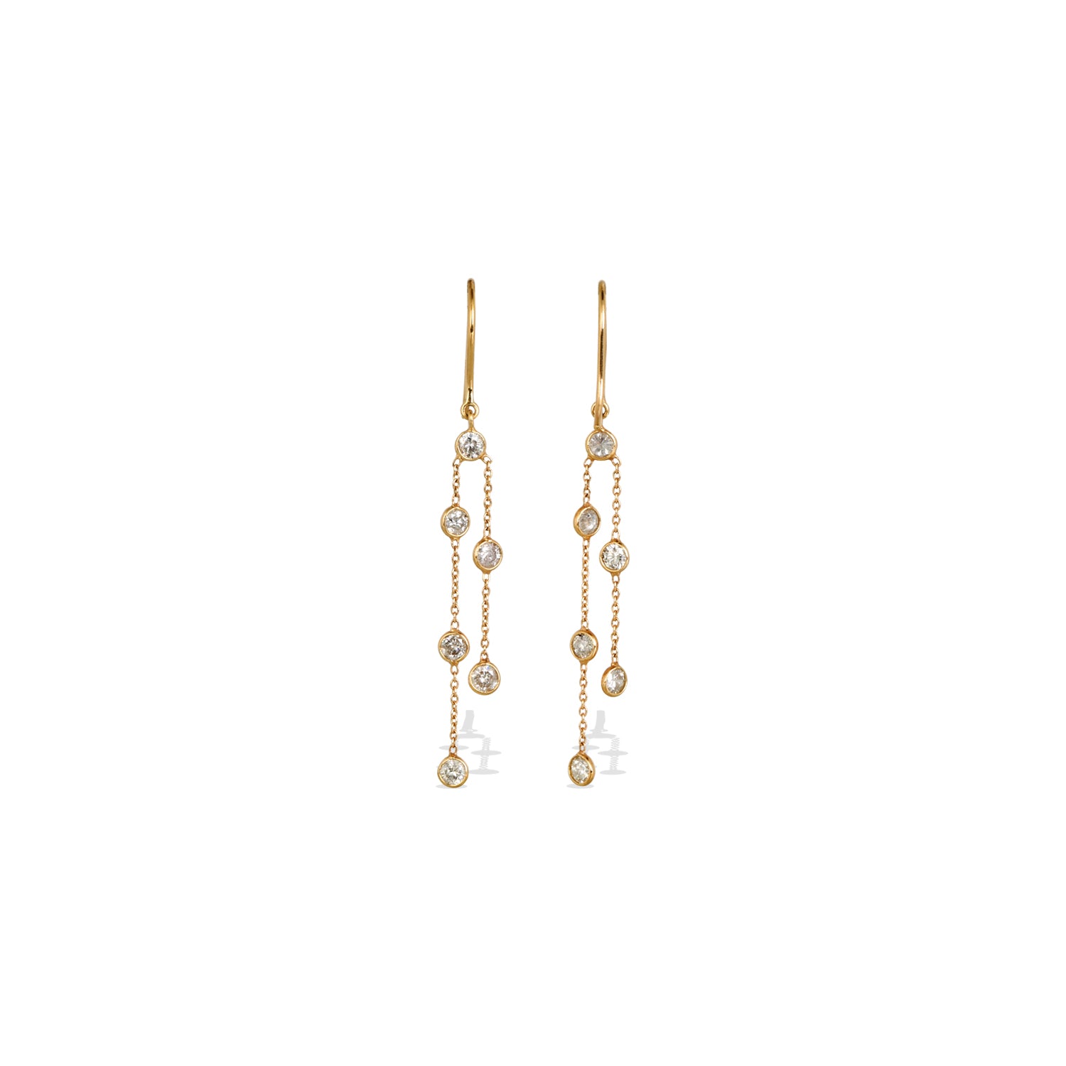 Diamond Drop 18K Gold Earrings