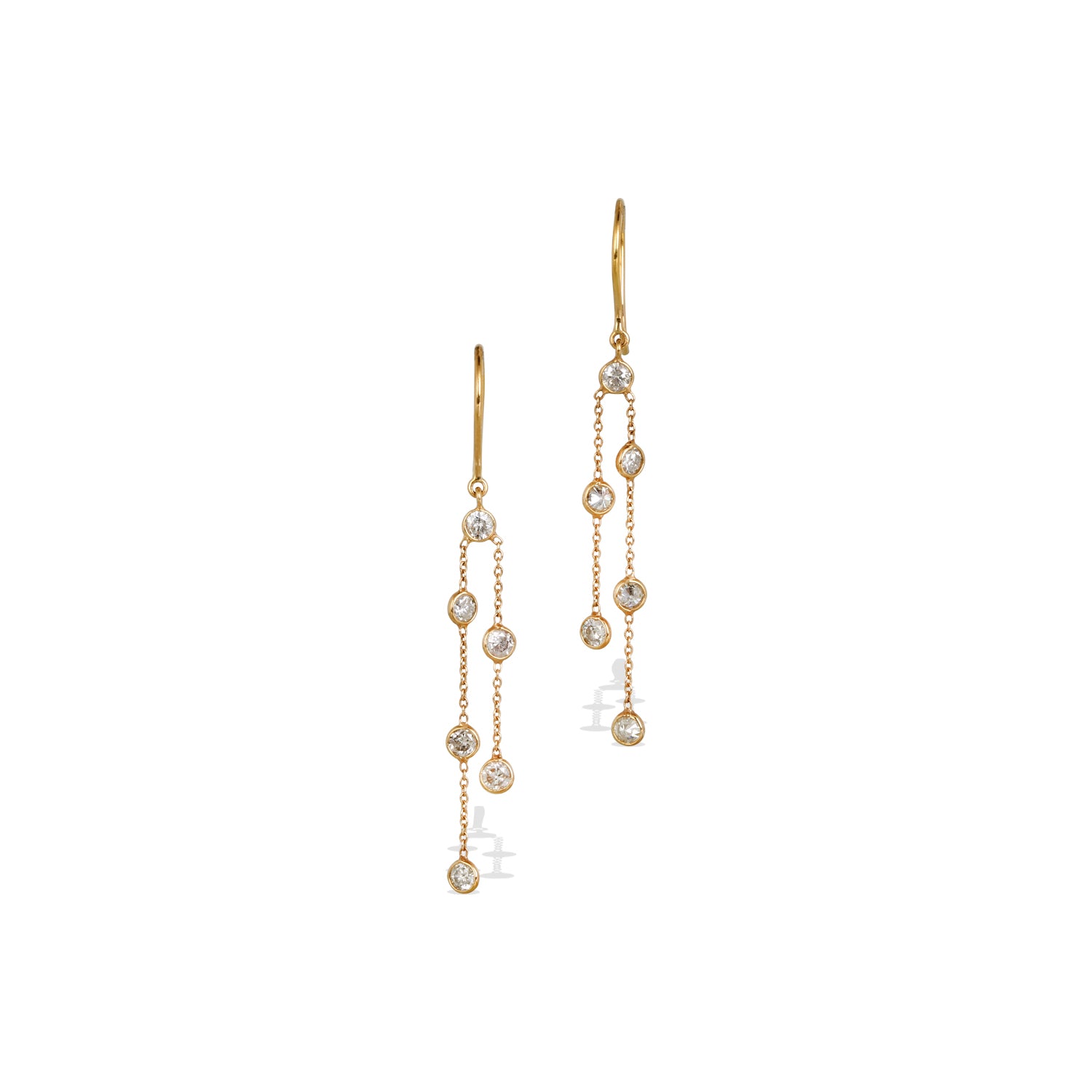 Diamond Drop 18K Gold Earrings