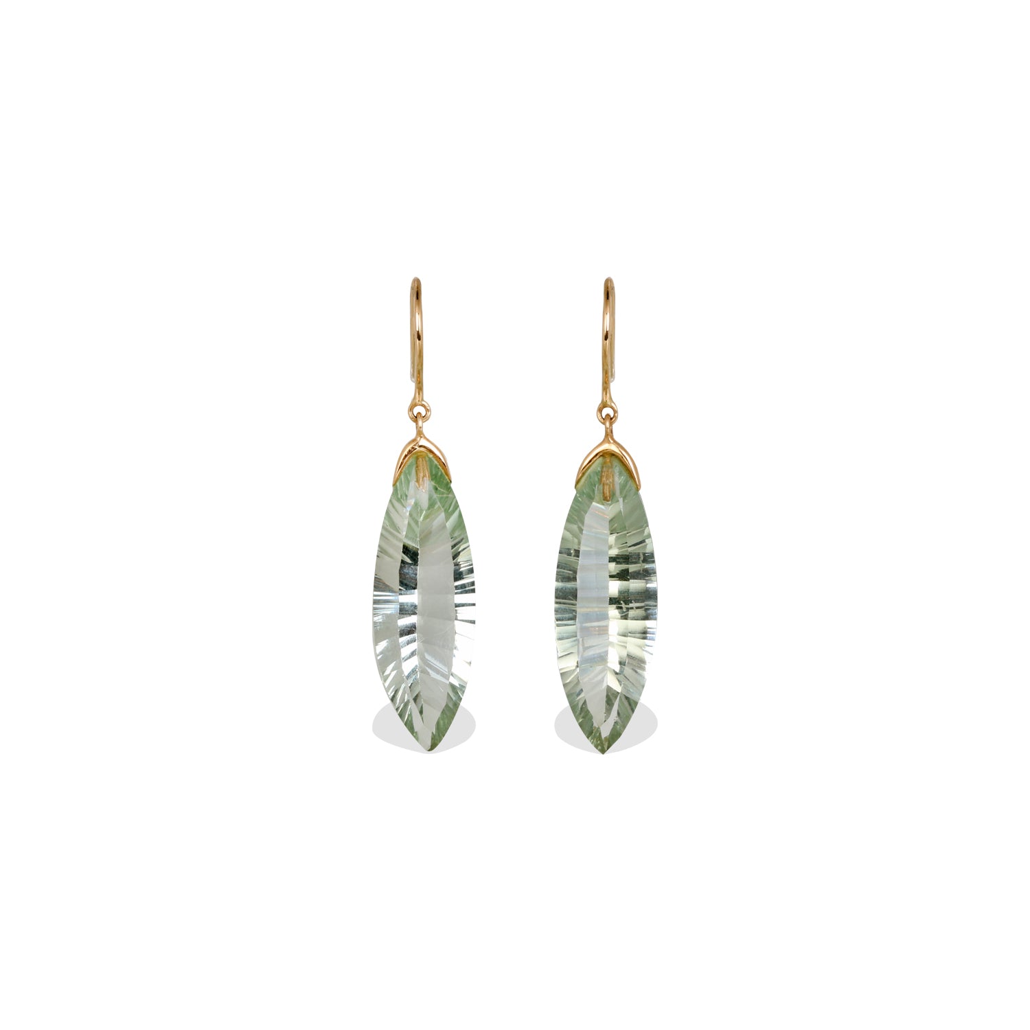 Green Amethyst 18K Gold Earrings