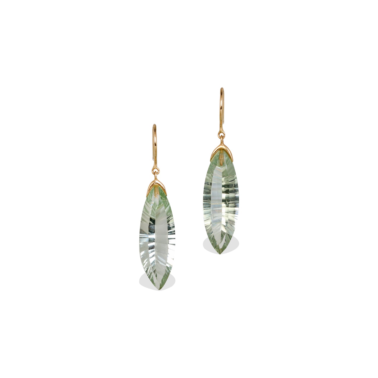 Green Amethyst 18K Gold Earrings