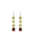Garnet & Peridot 18K Gold Earrings