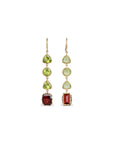 Garnet & Peridot 18K Gold Earrings