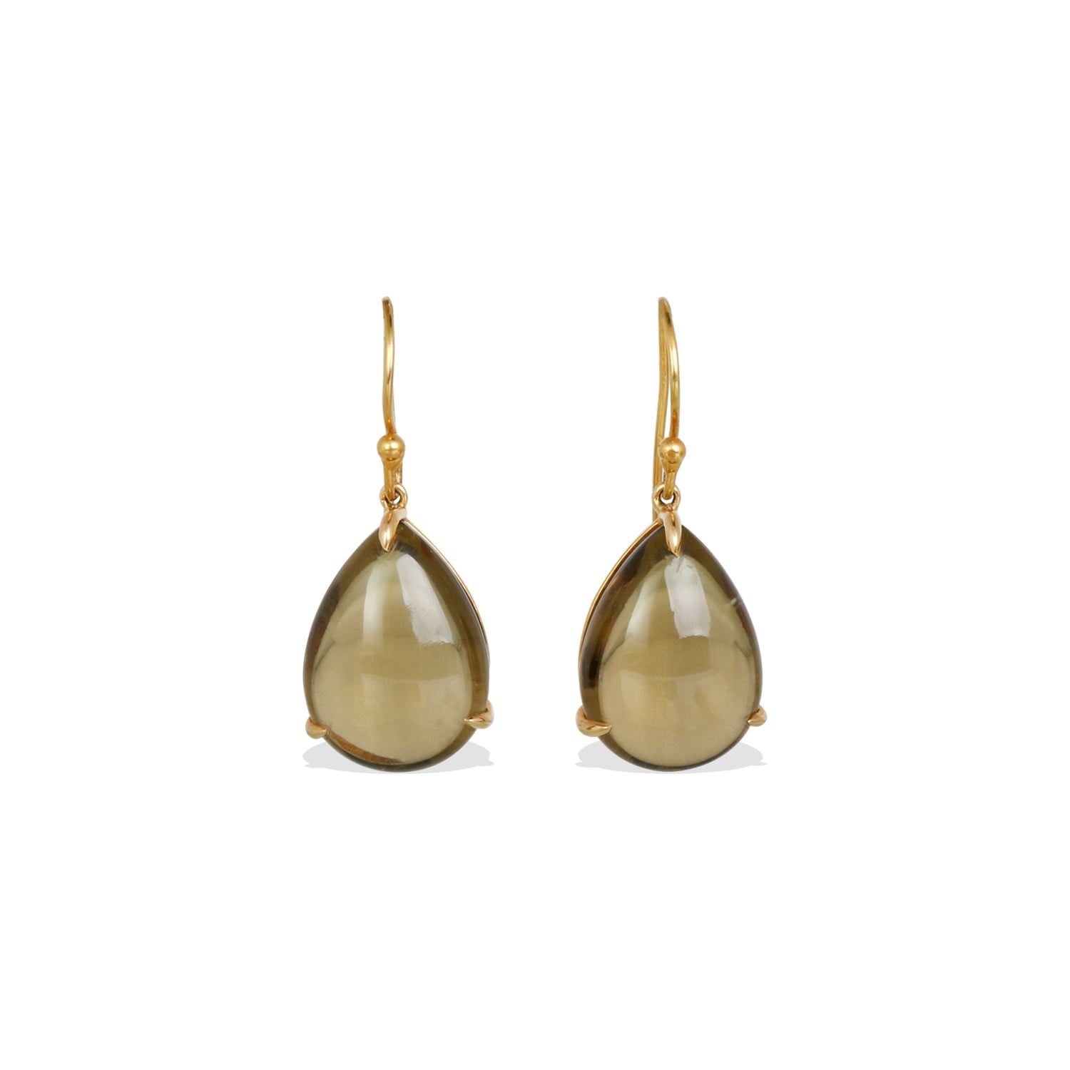 Smokey Quartz 18K Gold Earrings