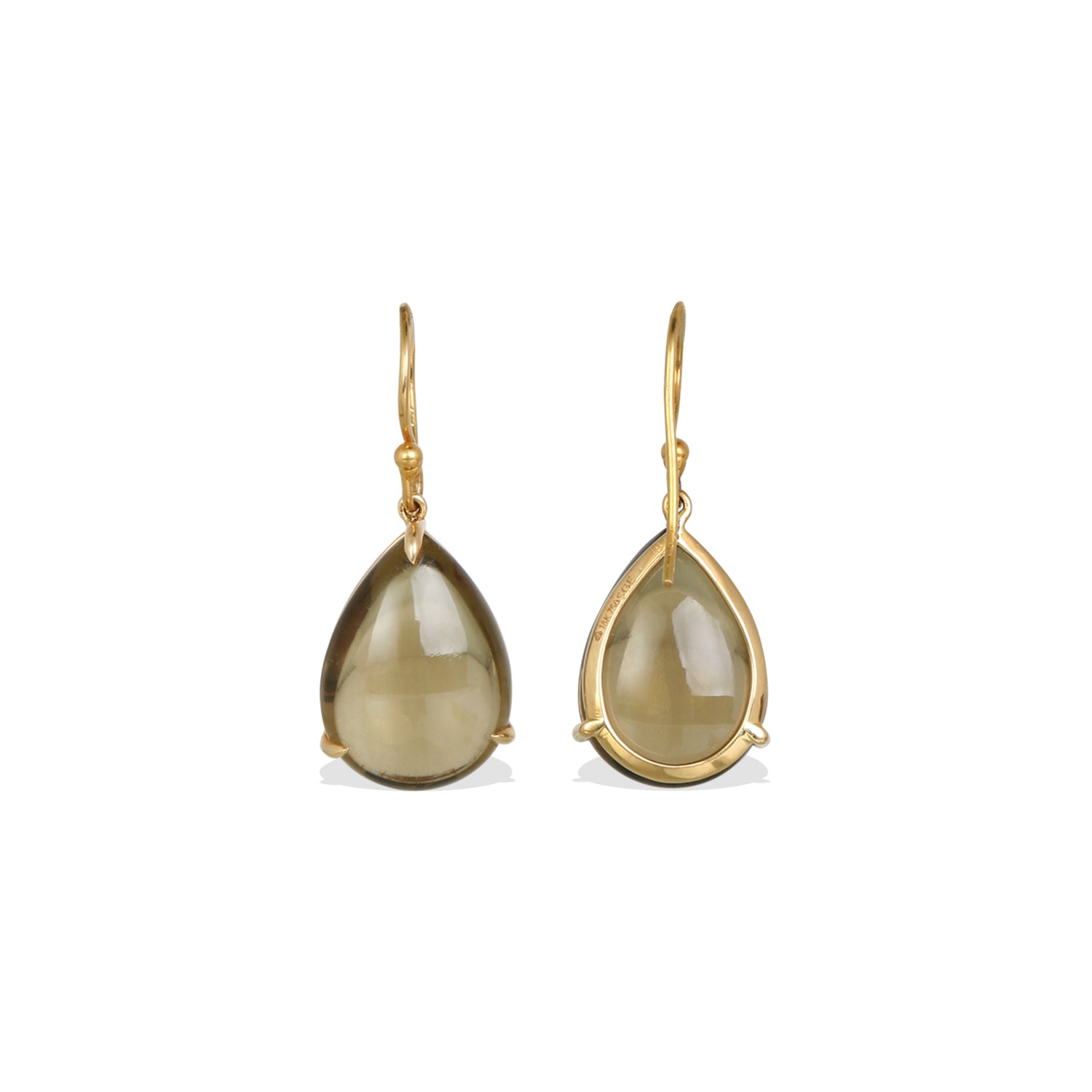 Smokey Quartz 18K Gold Earrings