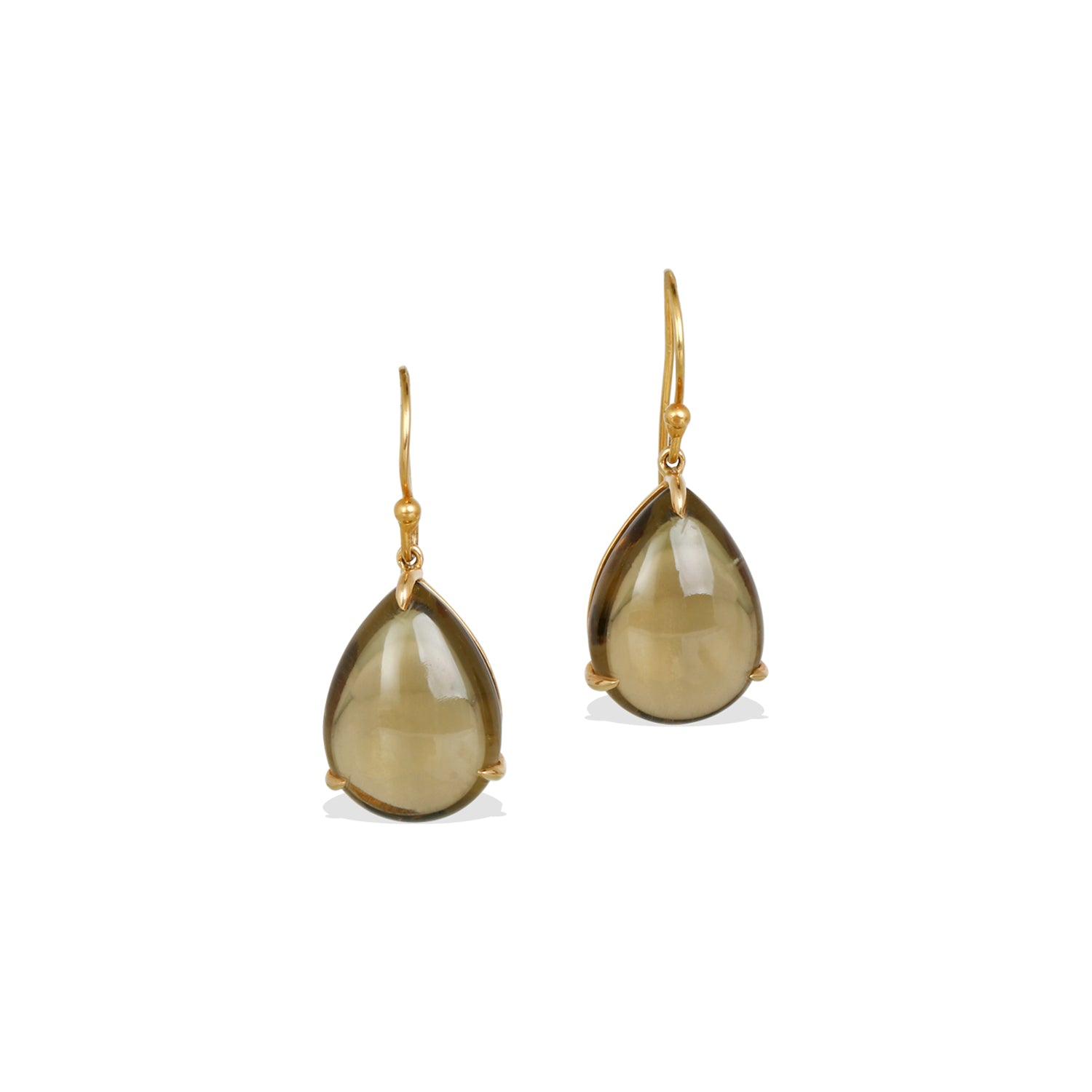 Smokey Quartz 18K Gold Earrings