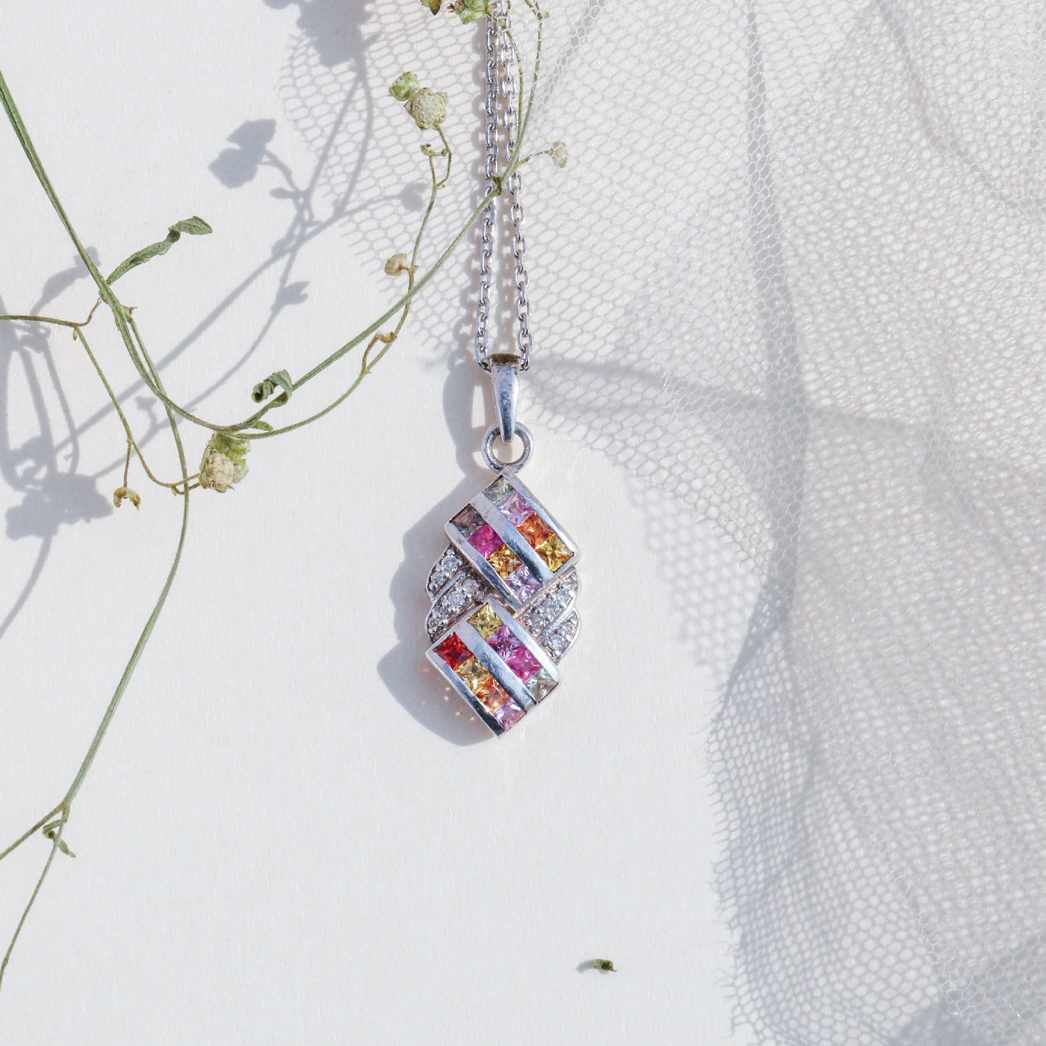 Crosby Sapphire and Diamond Pendant