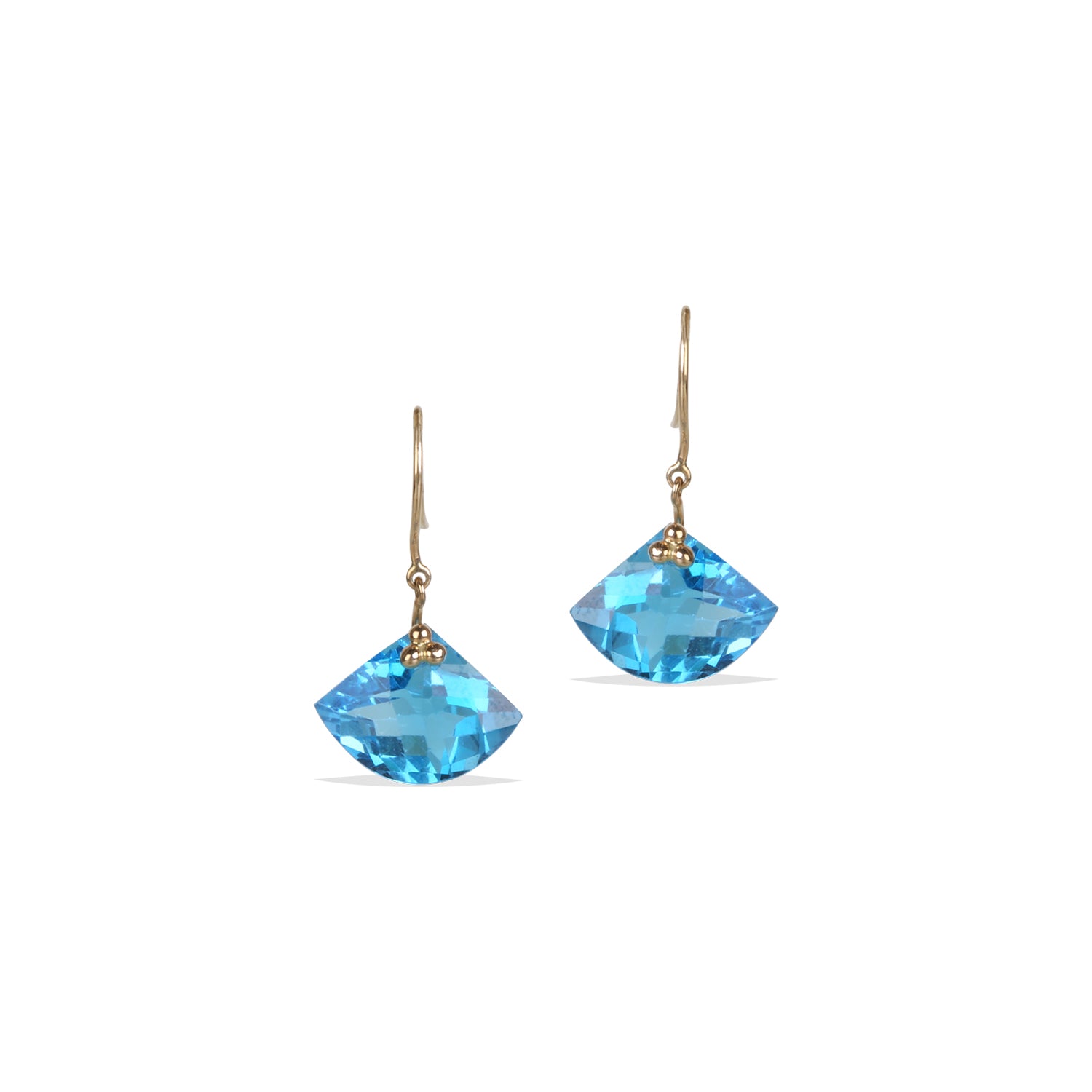 Blue Topaz 18K Gold Earrings