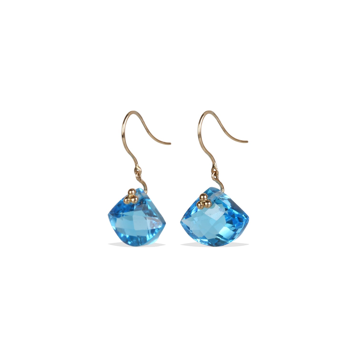 Blue Topaz 18K Gold Earrings