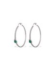 Diamonds & Emerald Hoop Earrings