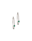 Diamonds & Emerald Hoop Earrings