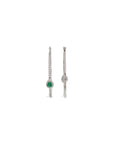 Diamonds & Emerald Hoop Earrings