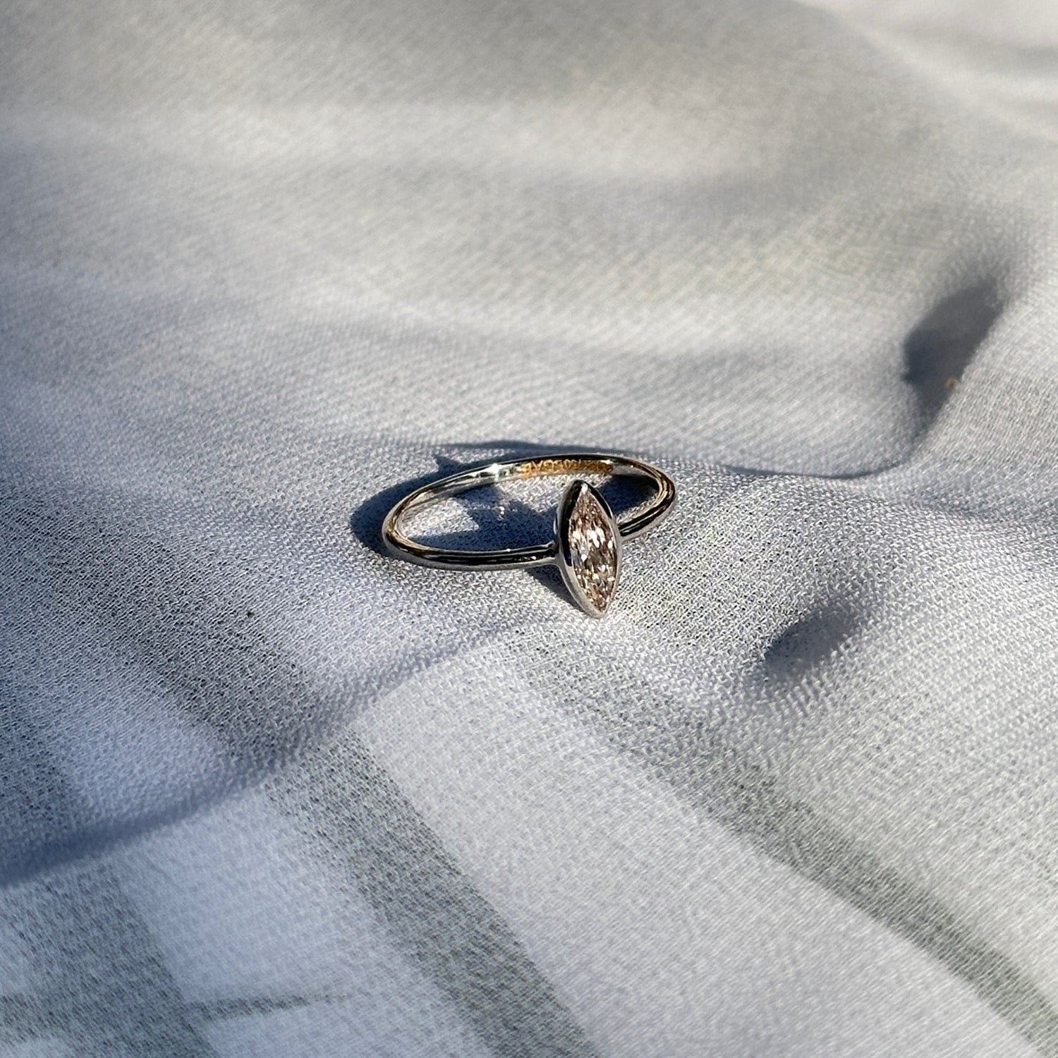 Marquise Diamond 18K White Gold Ring