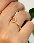 Amour Pink Sapphire Gold Plated Silver 925 Love Ring