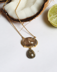 Trio Rutile Quartz 18K Gold Plated Silver 925 Necklace