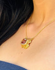 Ellis Amethyst 18K Gold Plated Silver 925 Love Necklace