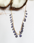 Skim Iolite 18K Gold Plated Silver 925 Necklace