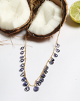 Skim Iolite 18K Gold Plated Silver 925 Necklace
