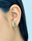Klio Tourmaline & Diamond 18K Gold Plated Silver 925 Earrings