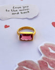 Celeste Tourmaline Gold Plated Silver 925 Love Ring