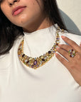 Elvia Colorstone 18K Gold Plated Silver Necklace