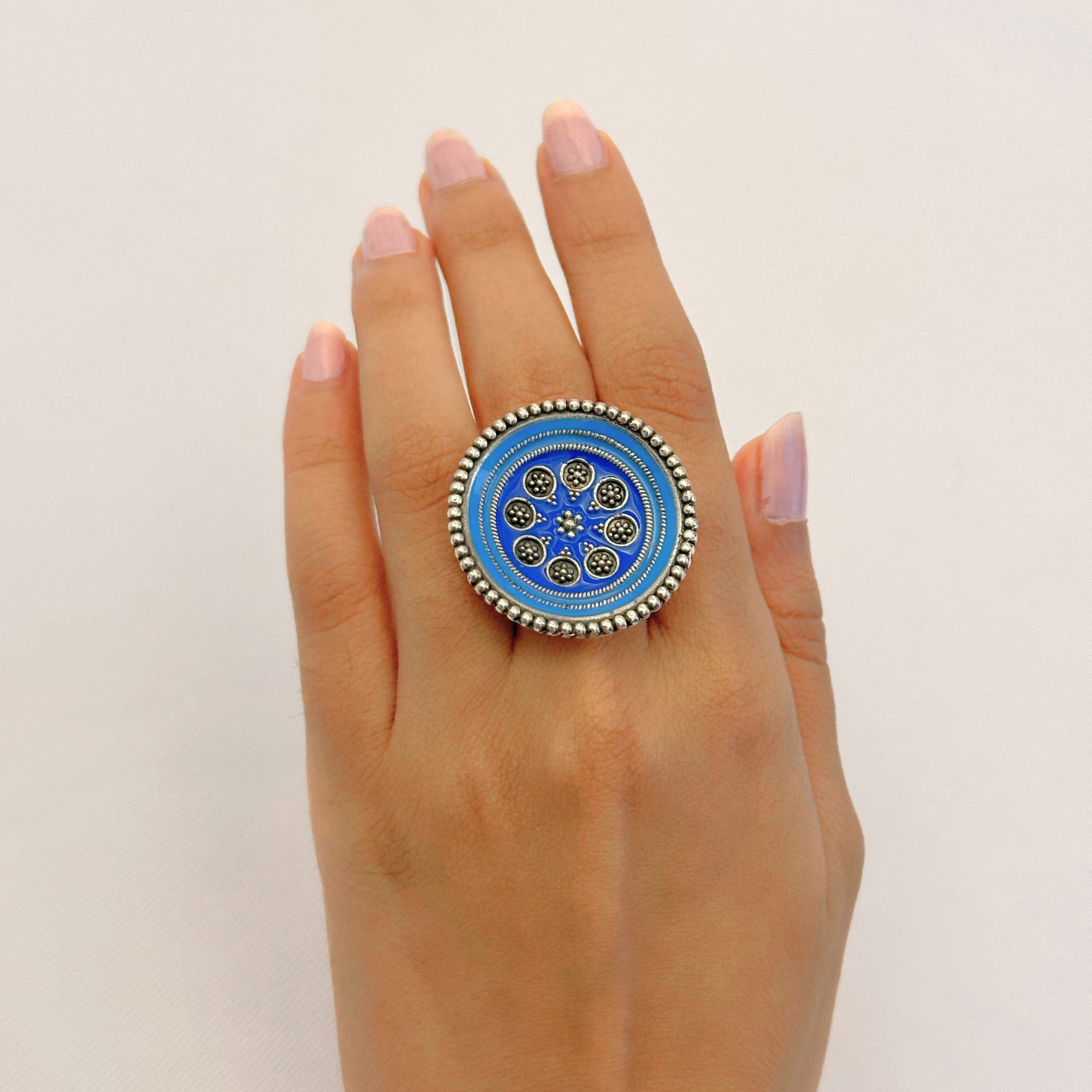 Aarna Enamel Silver 925 Ring