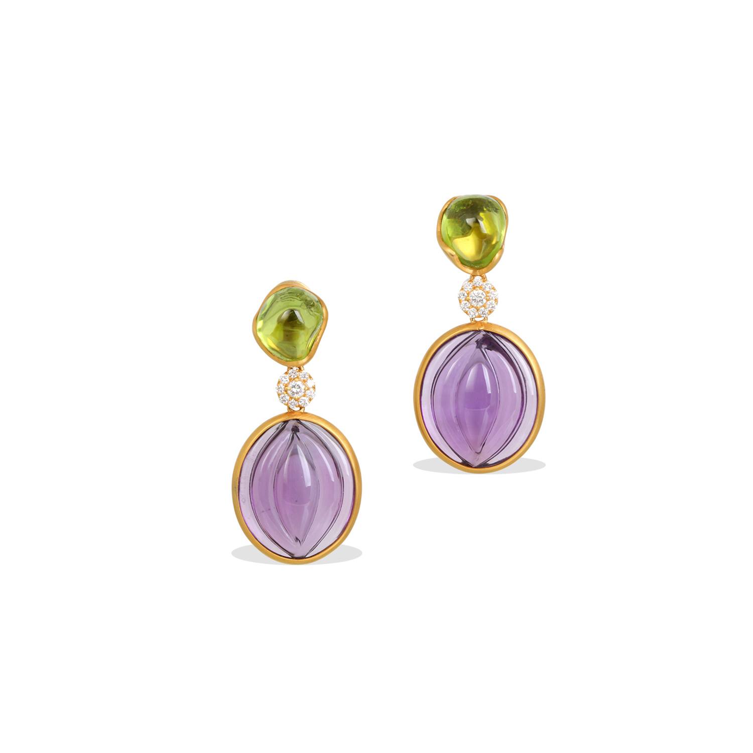 Eri Amethyst and Peridot Earrings
