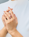 Watermelon Tourmaline 18K Gold Ring