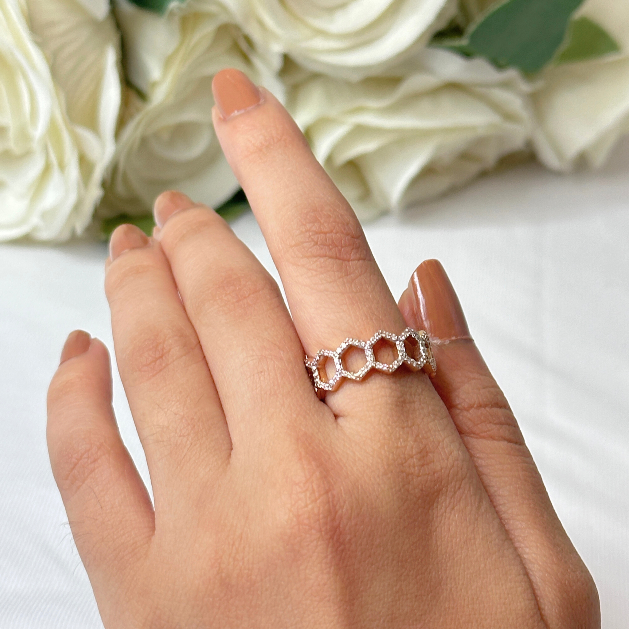 Multi Hexagon Diamond Ring