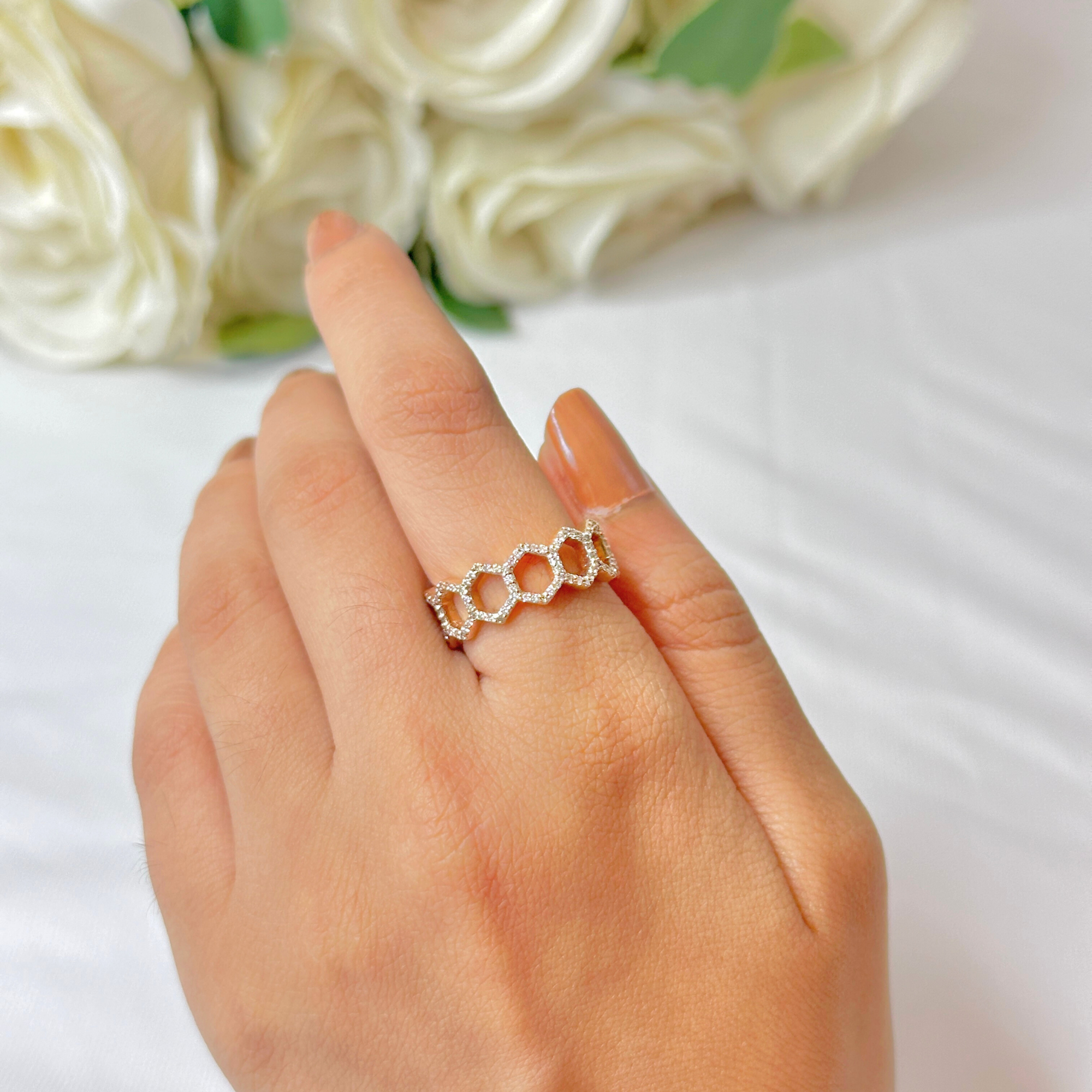 Multi Hexagon Diamond Ring
