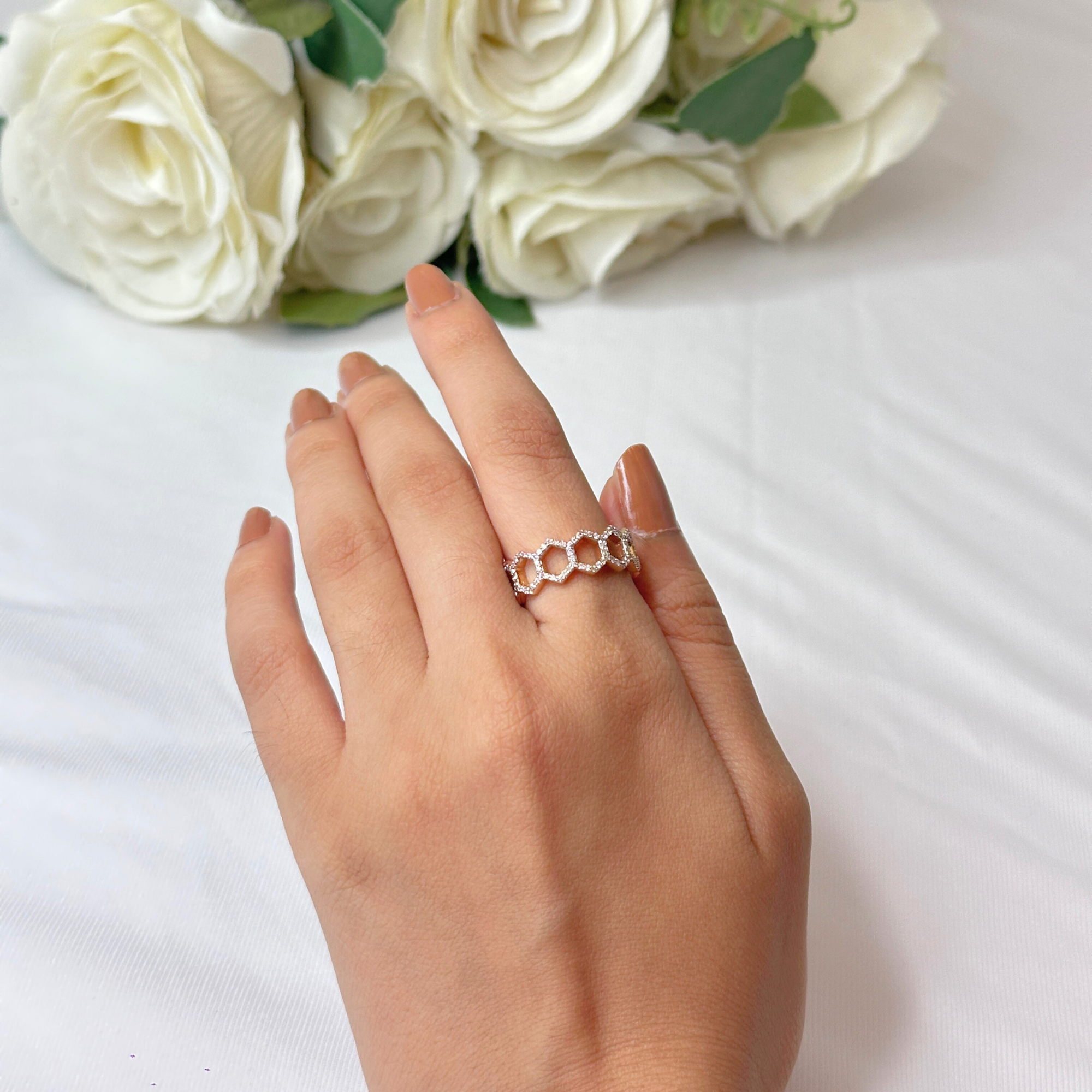 Multi Hexagon Diamond Ring