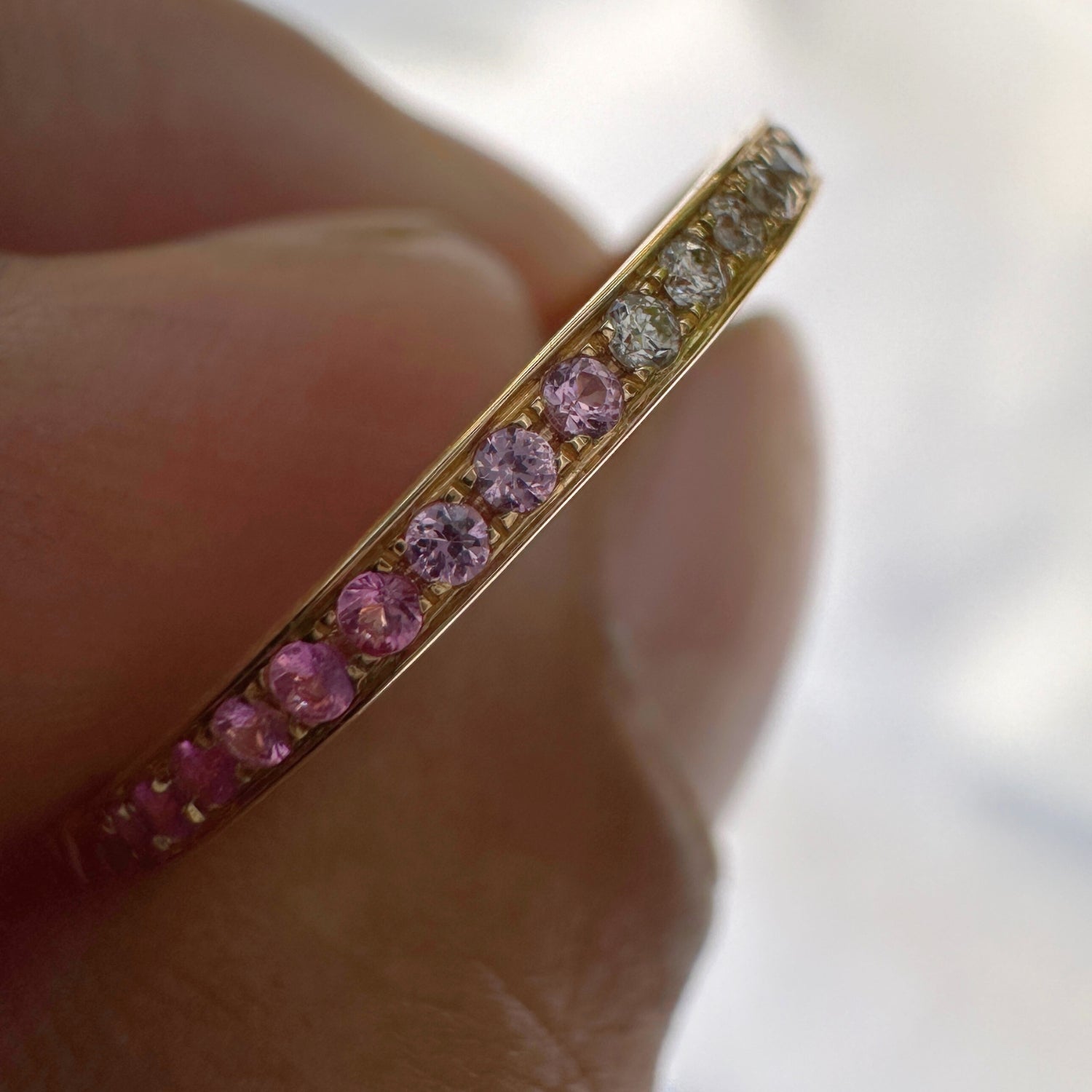 Pink Sapphire & Diamond 18K Gold Ring