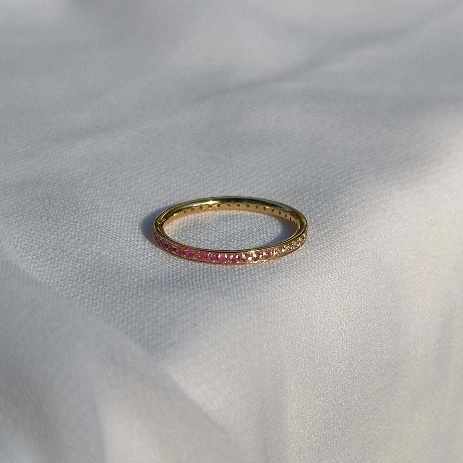 Pink Sapphire & Diamond 18K Gold Ring