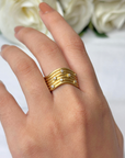 Linked Stacking Ring with Diamonds
