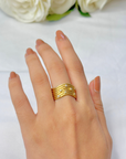 Linked Stacking Ring with Diamonds