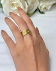 Linked Stacking Ring with Diamonds