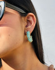 Dahlia Gemstone 18k Gold Plated Silver 925 Hoop Earrings