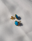 Turquoise & Diamond 14K Gold Earrings