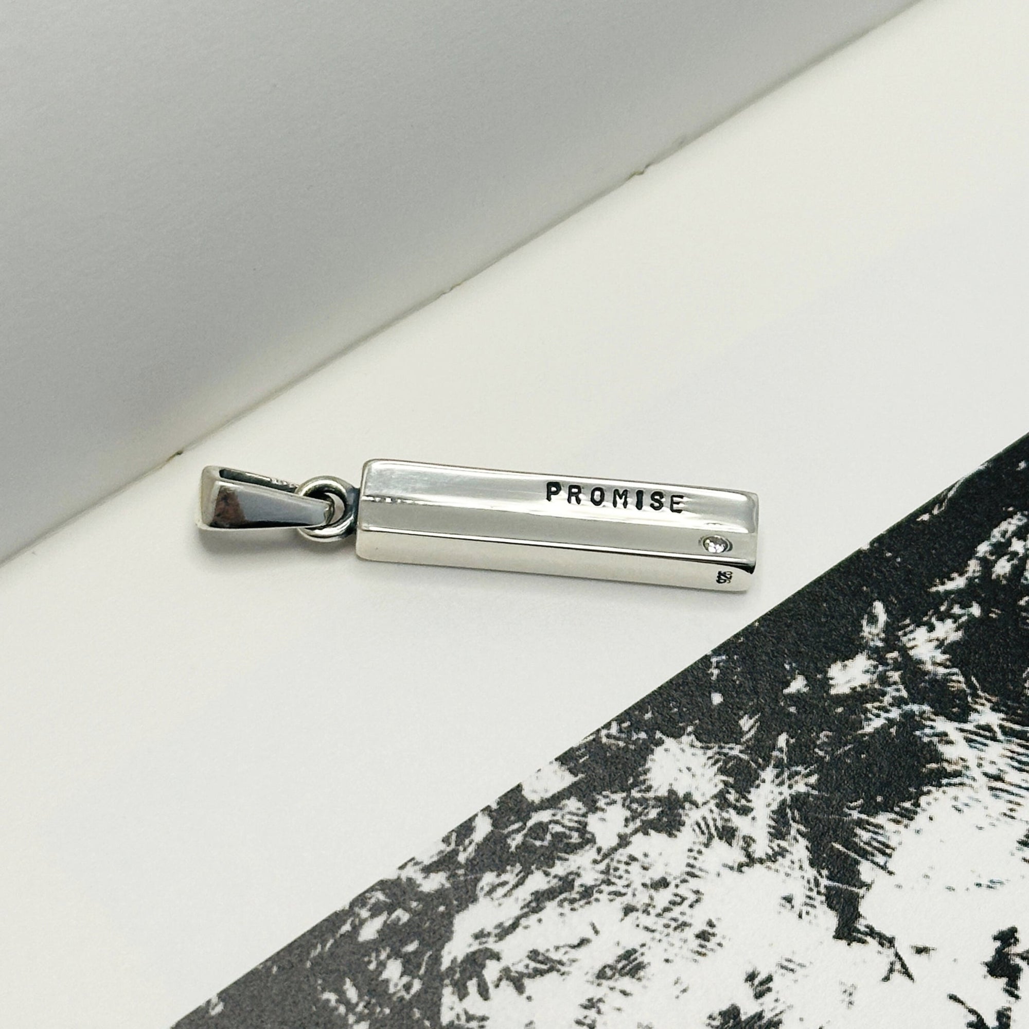 Engravable Bar Men's Silver 925 Pendant
