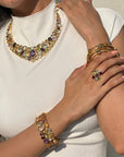 Elvia Colorstone 18K Gold Plated Silver Necklace