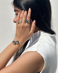 Sally Sapphire 18K Gold Plated Silver Bangle