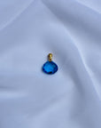 Blue Topaz 18K Gold Pendant with Diamonds