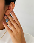 Labradorite & Emerald 18K Gold Earrings