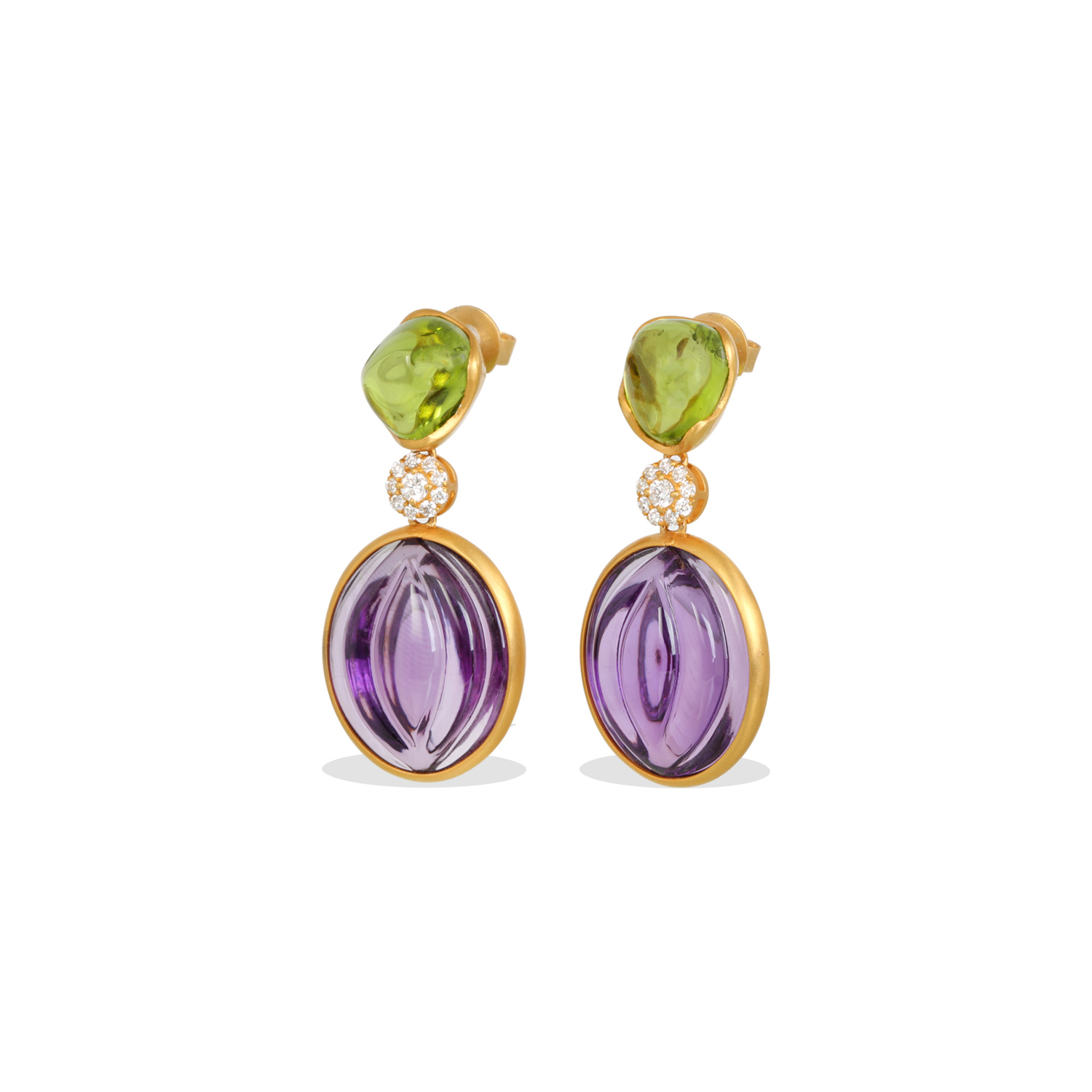 Eri Amethyst and Peridot Earrings