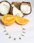 Oyel Colorstone 18K Gold Plated Silver 925 Necklace