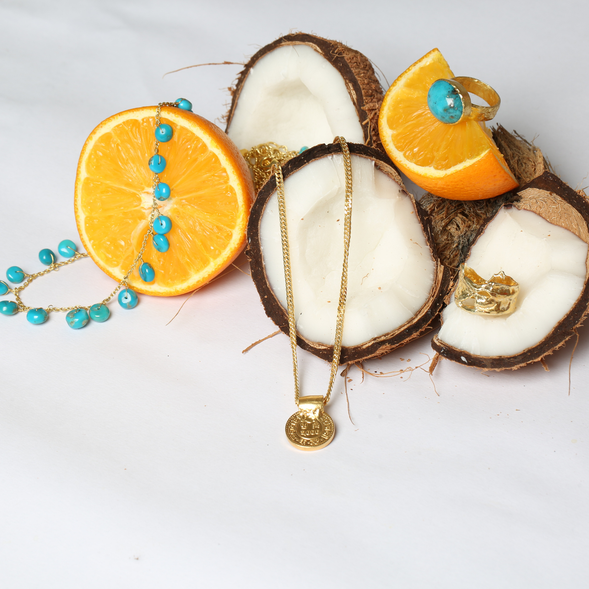 Wategos Turquoise Gold Plated 18K Silver 925 Necklace