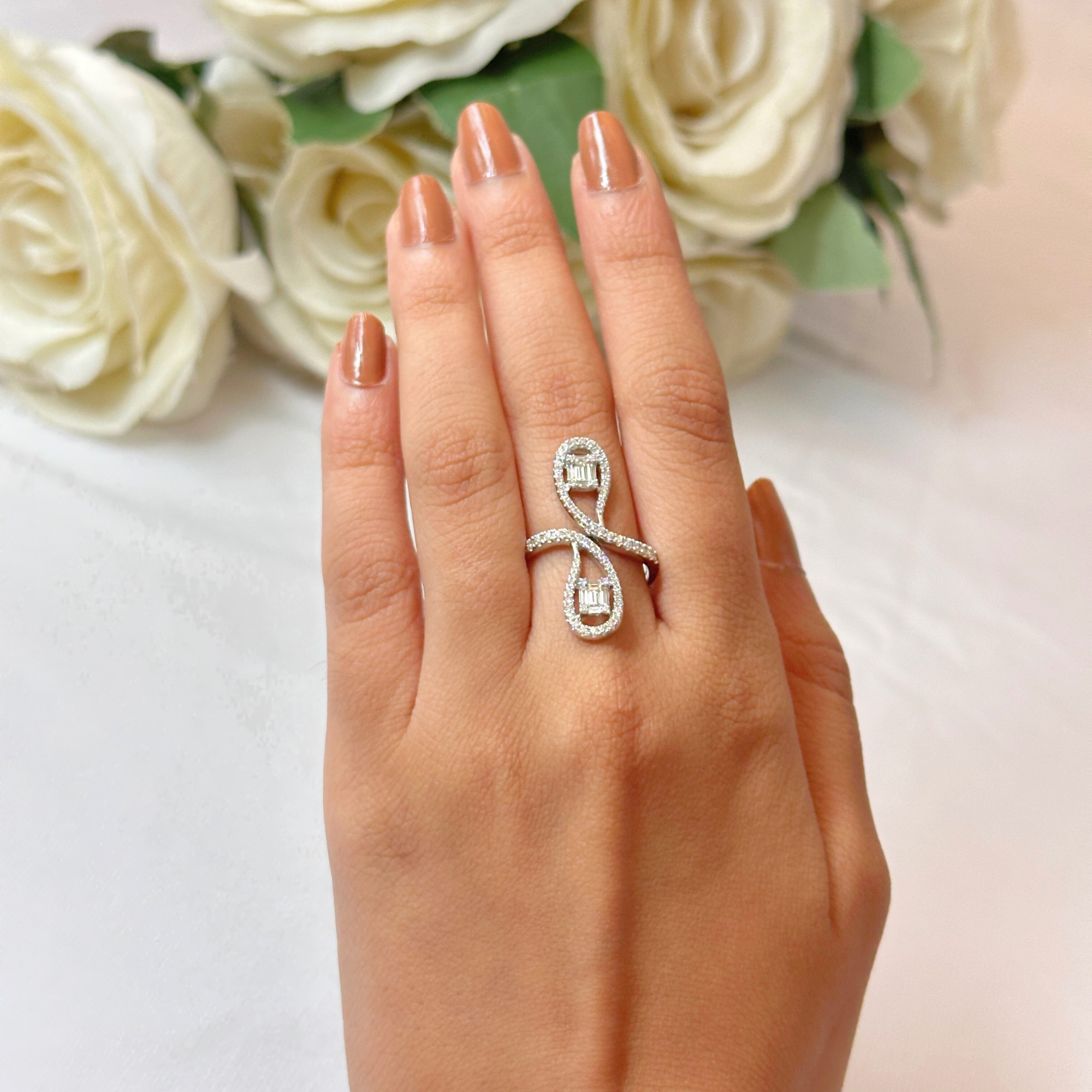 Two Pear Shape Diamond Ring