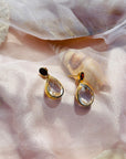Amara Garnet & Crystal 18K Gold Plated 925 Silver Earrings