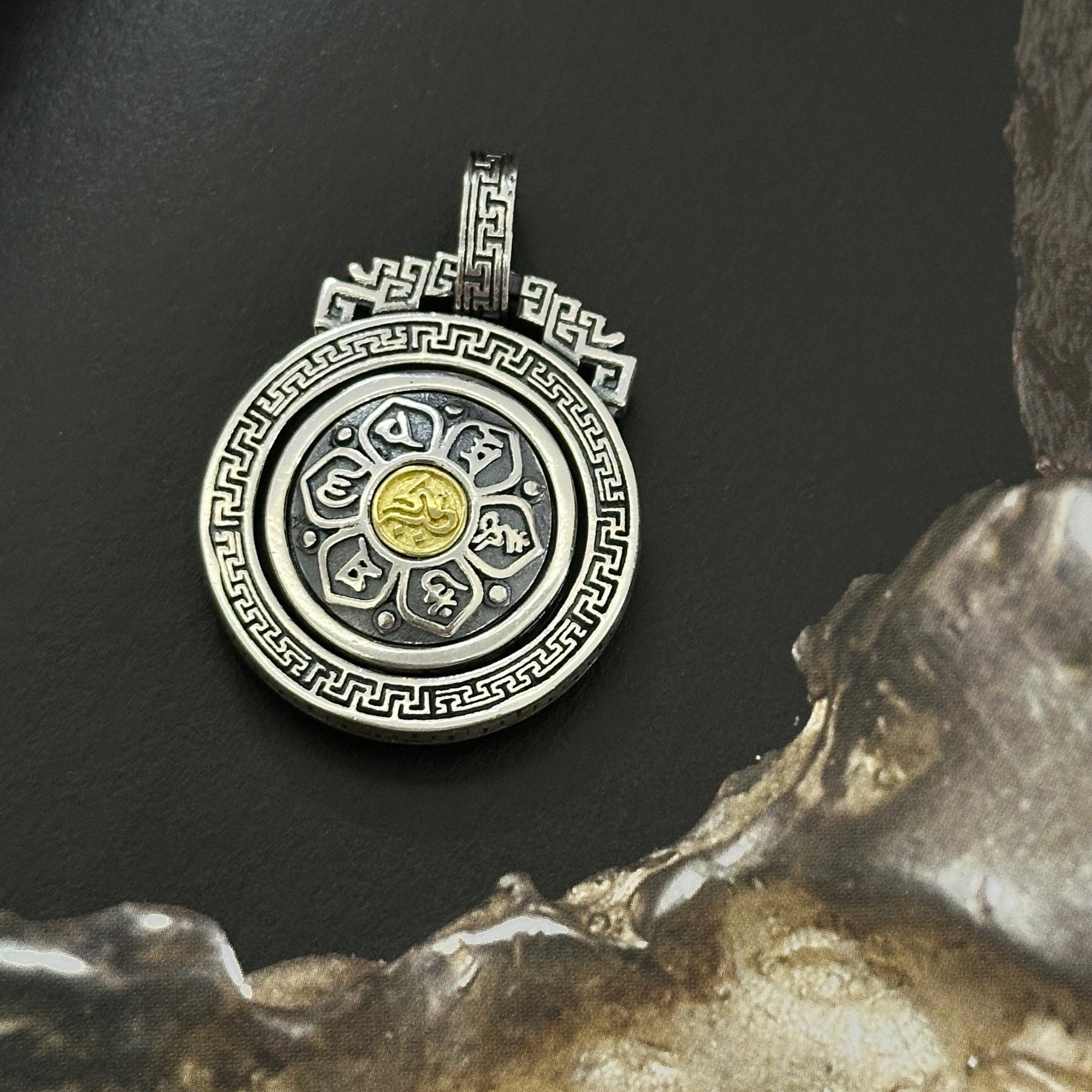 360 Rotating Silver 925 Men's Pendant
