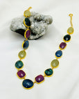 Prish 18K Gold Plated Silver 925 Colorstone Necklace